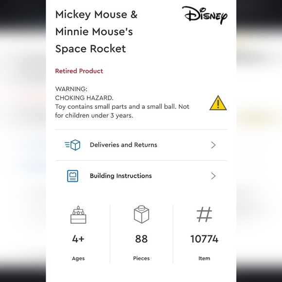 Mickey Mouse & Minnie Mouse's Space Rocket 10774 - Picture 3 of 3